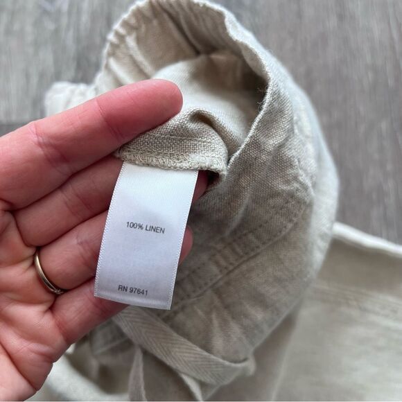 Nwt J. Jill love‎ linen pull on pants oatmeal women’s petite L - Picture 6 of 7